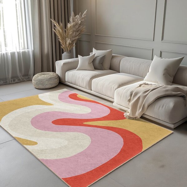 Sárga-rózsaszín mosható szőnyeg 80x150 cm Raspberry Creamsicle – Mila Home