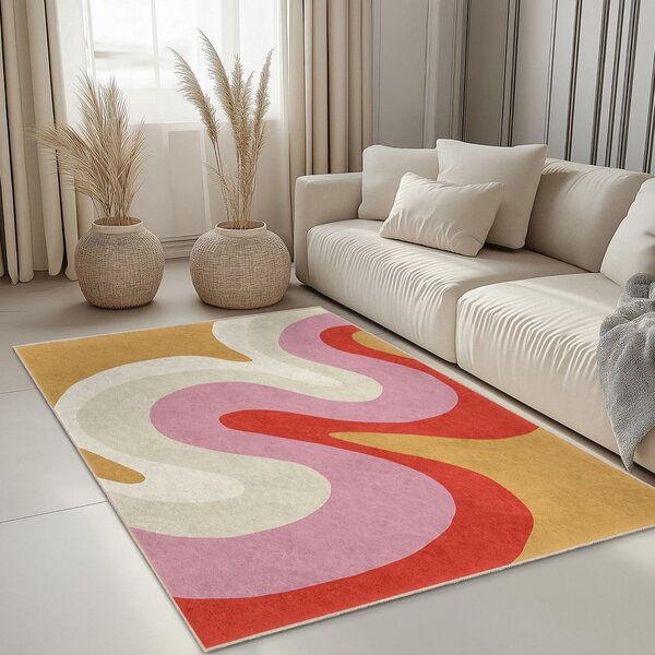 Sárga-rózsaszín mosható szőnyeg 80x150 cm Raspberry Creamsicle – Mila Home