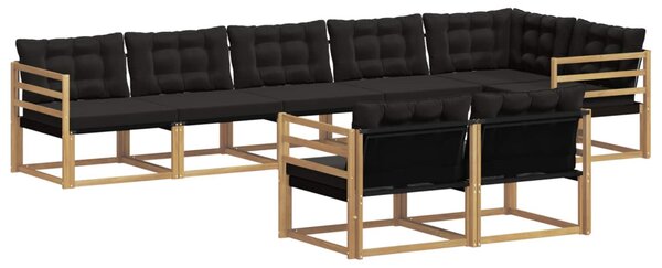 VidaXL Kültéri kanapé szett párnával 8 pcs Fehér és Fekete