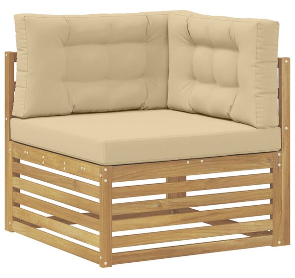 Kültéri kanapé szett 4 pcs Fehér és Bézs 245,5 x 166,5 x 73 cm