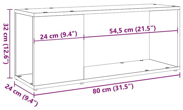 Antik hatású szerelt fa TV-szekrény 80x24x32 cm