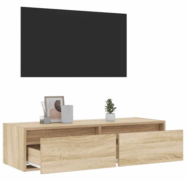 TV szekrény LED világítással sonoma tölgy 100X35,5x25 cm