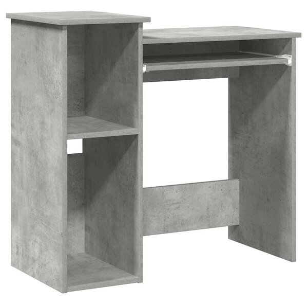 Betonszürke forgácslap íróasztal polcokkal 84x40x78 cm