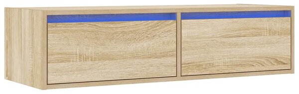 TV szekrény LED világítással sonoma tölgy 100X35,5x25 cm