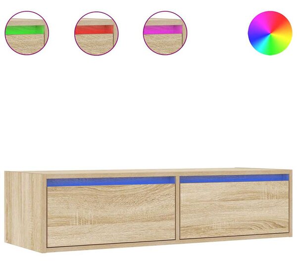 TV szekrény LED világítással sonoma tölgy 100X35,5x25 cm