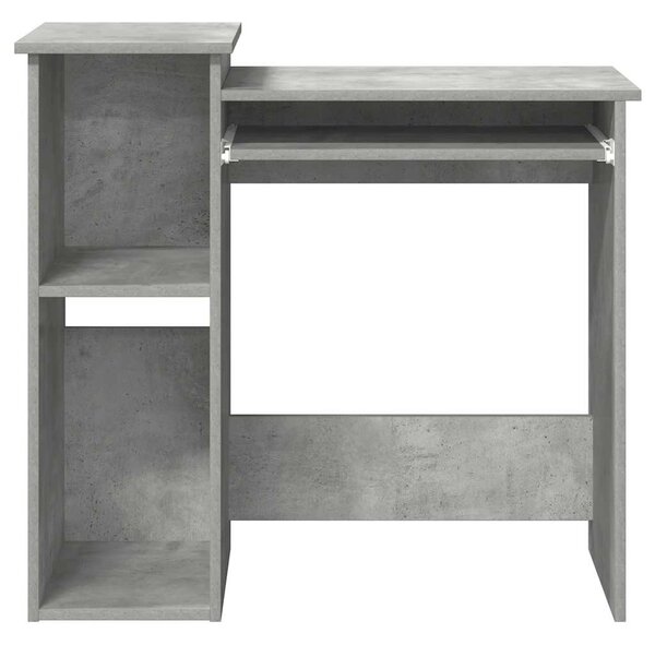 Betonszürke forgácslap íróasztal polcokkal 84x40x78 cm