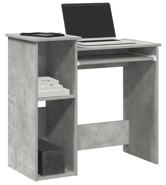 Betonszürke forgácslap íróasztal polcokkal 84x40x78 cm