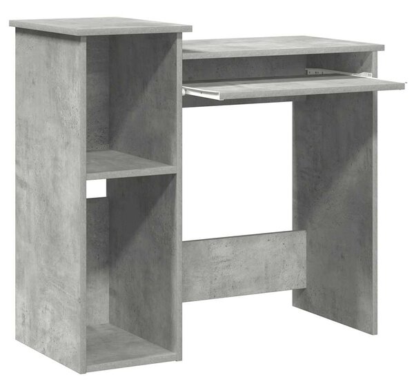 Betonszürke forgácslap íróasztal polcokkal 84x40x78 cm