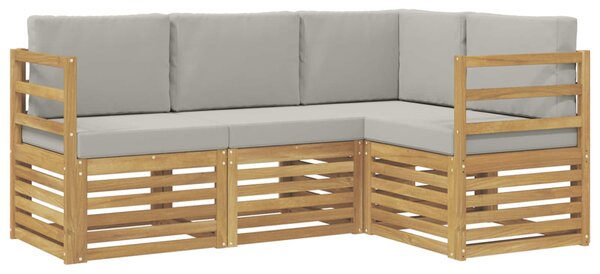 VidaXL Ülőgarnitúrák 4 pcs Fehér és Világosszürke