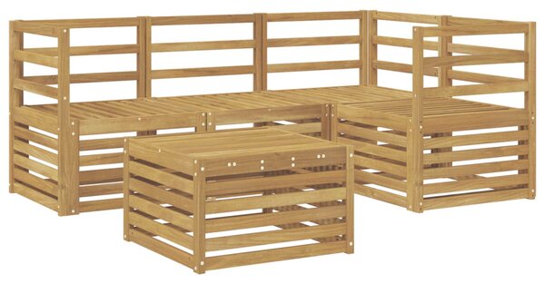 Kültéri kanapé szett 5 pcs Fehér 59 x 59 x 37 cm Tömör Akácfa