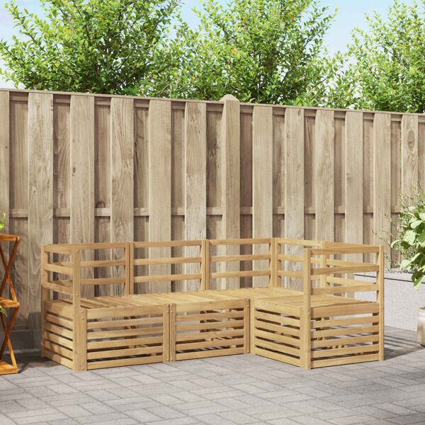VidaXL Ülőgarnitúrák 4 pcs Fehér 185,5 x 126,5 x 73 cm Tömör Akácfa