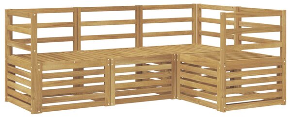 VidaXL Ülőgarnitúrák 4 pcs Fehér 185,5 x 126,5 x 73 cm Tömör Akácfa