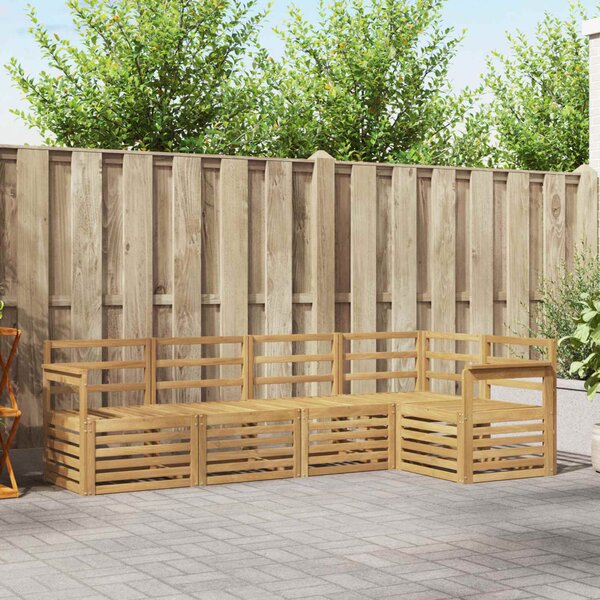 VidaXL Kültéri kanapé szett 5 pcs Fehér 247 x 128,5 x 73 cm