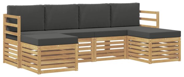 VidaXL Ülőgarnitúrák 6 pcs Fehér és Antracitszürke 245 x 122,5 x 73 cm