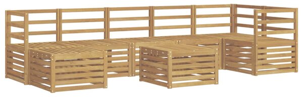 Kültéri kanapé szett 8 pcs Fehér 59 x 59 x 37 cm Tömör Akácfa
