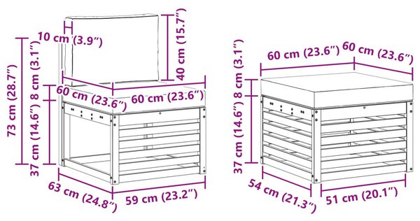 VidaXL Ülőgarnitúrák 6 pcs Fehér és Antracitszürke 245 x 122,5 x 73 cm