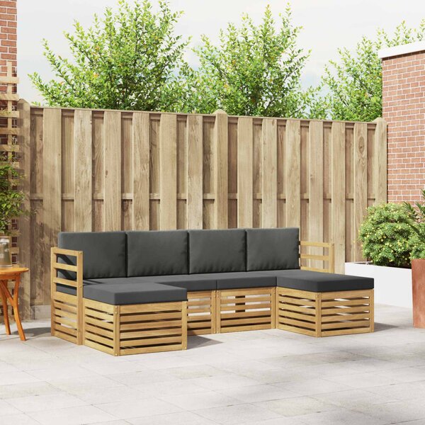 VidaXL Ülőgarnitúrák 6 pcs Fehér és Antracitszürke 245 x 122,5 x 73 cm