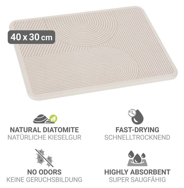 Bézs kovaföld edénycsepegtető alátét 40x30 cm Damon – Wenko