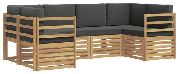VidaXL Szegmentált kanapé szett 6 pcs Fehér és Antracitszürke