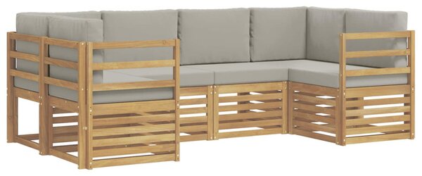 VidaXL Szegmentált kanapé szett 6 pcs Fehér és Világosszürke