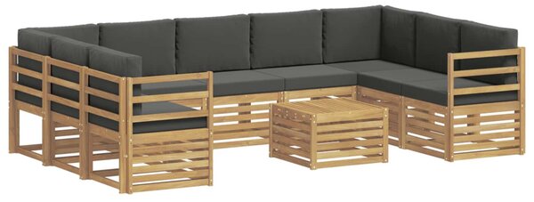 Kültéri kanapé szett 8 pcs Fehér és antracit 59 x 59 x 37 cm