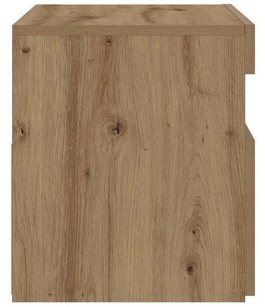 Éjjeli szekrény LED lámpákkal kézműves tölgy 60x35x40 cm
