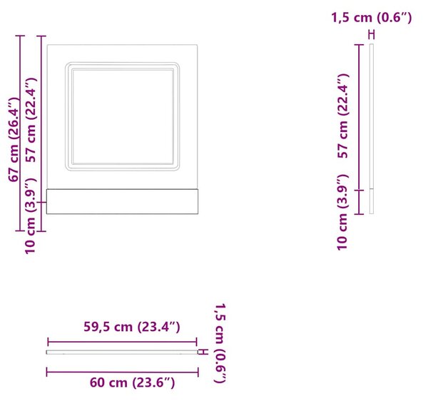 Mosogatógép panel Kalmar barna tölgy 60x1,5x57 cm műanyag fa
