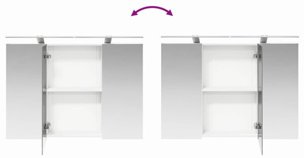 Fürdőszoba bútor szett 4 pcs Fehér Szerelt fa és Üveg