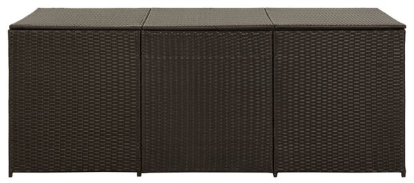 Barna polyrattan kerti tárolóláda 180 x 90 x 70 cm