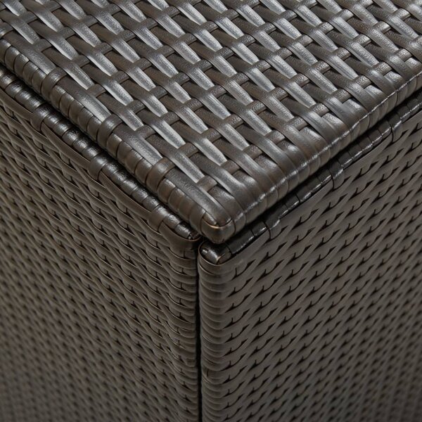 Barna polyrattan kerti tárolóláda 180 x 90 x 70 cm