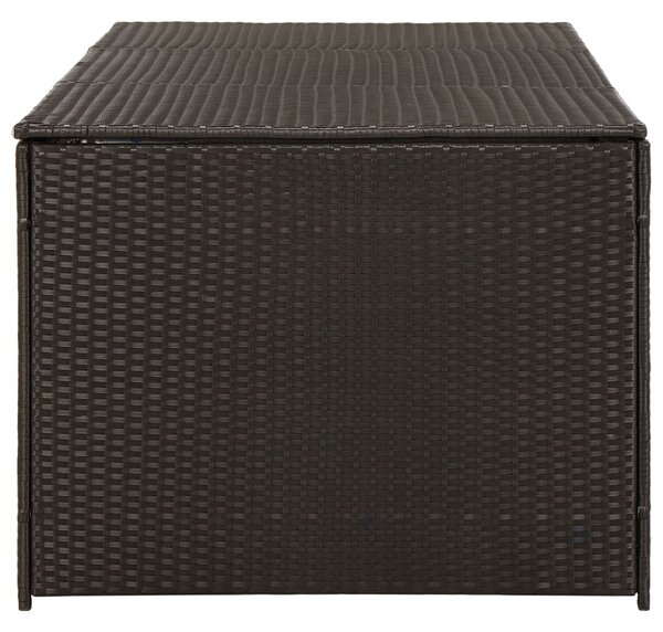 Barna polyrattan kerti tárolóláda 180 x 90 x 70 cm