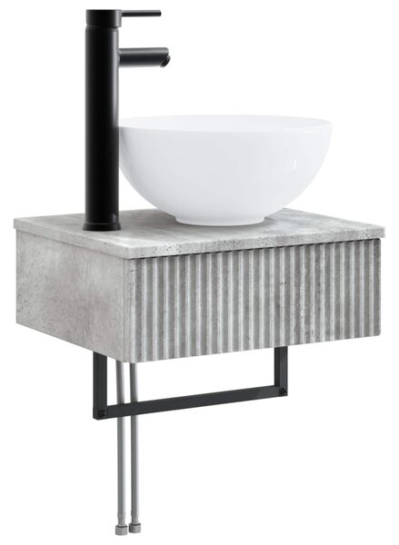 Fürdőszobai Szekrény Szett 4 pcs Betonszürke