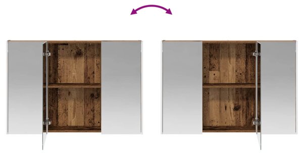 Fürdőszoba bútor szett 4 pcs Antik Fa Szerelt fa és Üveg