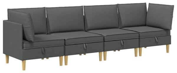 VidaXL Moduláris kanapé szett tárolóval 4 pcs Sötétszürke Szövet
