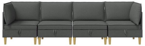 VidaXL Moduláris kanapé szett tárolóval 4 pcs Sötétszürke Szövet