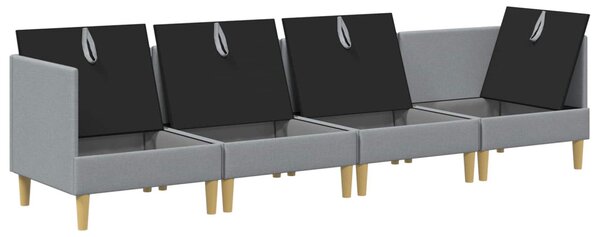 Moduláris kanapé szett tárolóval 4 pcs Világosszürke Szövet
