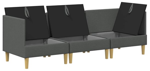 VidaXL Moduláris kanapé szett tárolóval 3 pcs Sötétszürke Szövet