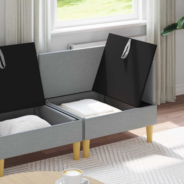 Moduláris kanapé szett tárolóval 4 pcs Világosszürke Szövet