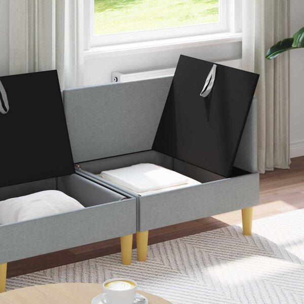 VidaXL Moduláris kanapé szett tárolóval 3 pcs Világosszürke Szövet
