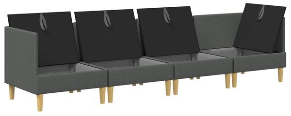 VidaXL Moduláris kanapé szett tárolóval 4 pcs Sötétszürke Szövet