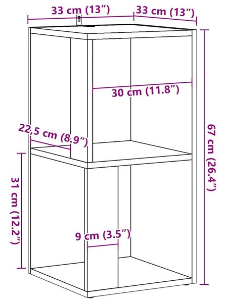 Sarokszekrény antik fa 33x33x67 cm szerelt fa