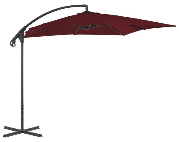 VidaXL bordó konzolos napernyő acélrúddal 250 x 250 cm