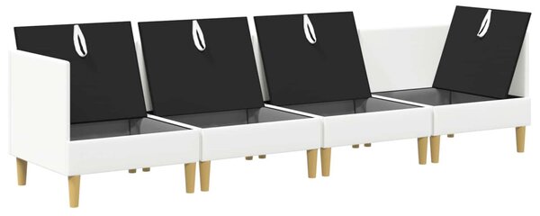 VidaXL Moduláris kanapé szett tárolóval 4 pcs Fehér Szövet