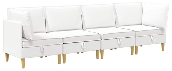 VidaXL Moduláris kanapé szett tárolóval 4 pcs Fehér Szövet