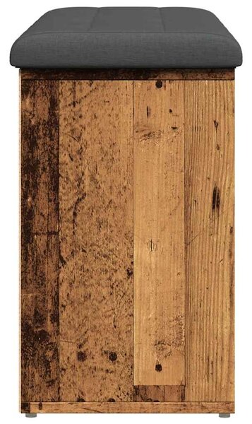 Antik fa szerelt fa cipőtároló pad 102x32x50 cm