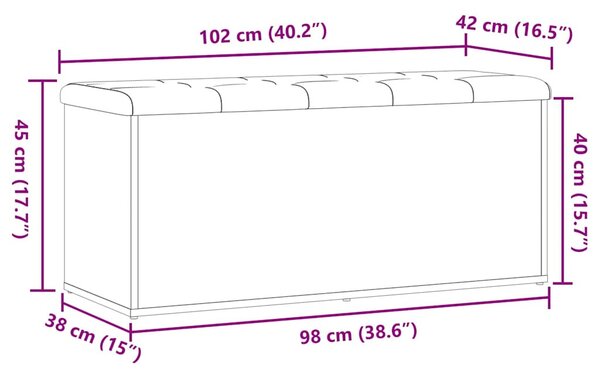 Antik fa szerelt fa tárolópad 102x42x45 cm