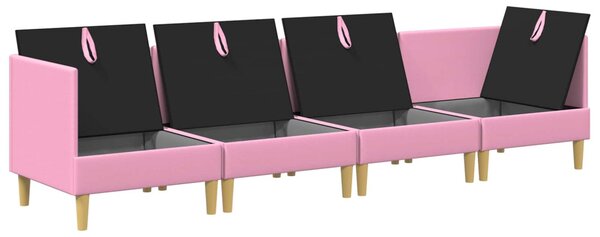 VidaXL Moduláris kanapé szett tárolóval 4 pcs Rózsaszín Szövet