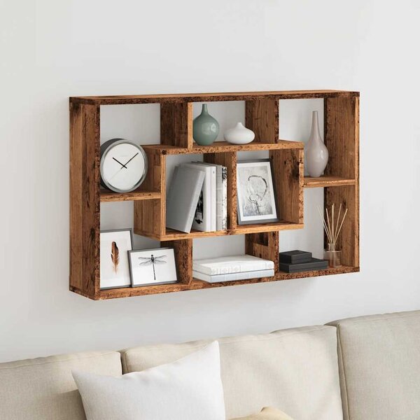 Antik fa szerelt fa fali polc 85 x 16 x 52,5 cm