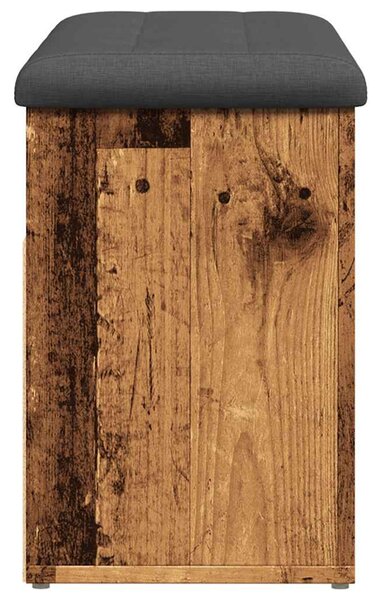 Antik fa szerelt fa cipőtároló pad 82x32x45,5 cm