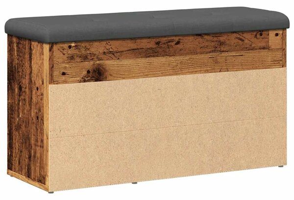 Antik fa szerelt fa cipőtároló pad 82x32x45,5 cm
